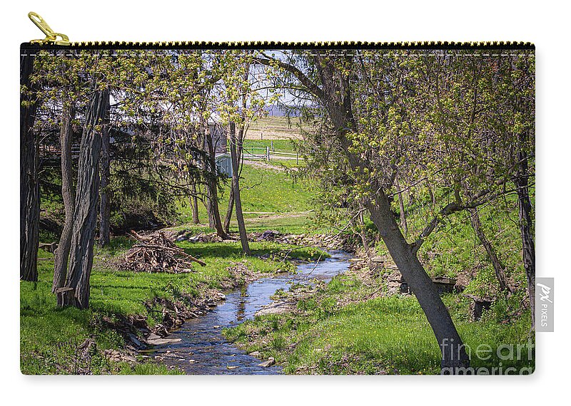 Creek Zip Pouch featuring the photograph Creekside #2 by William Norton