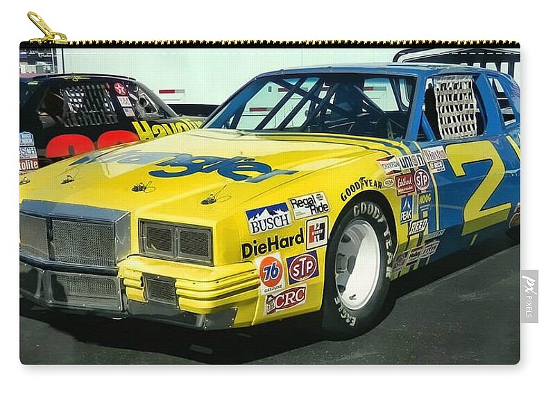 Victor Montgomery Zip Pouch featuring the photograph #2 Dale Earnhardt #2 by Vic Montgomery