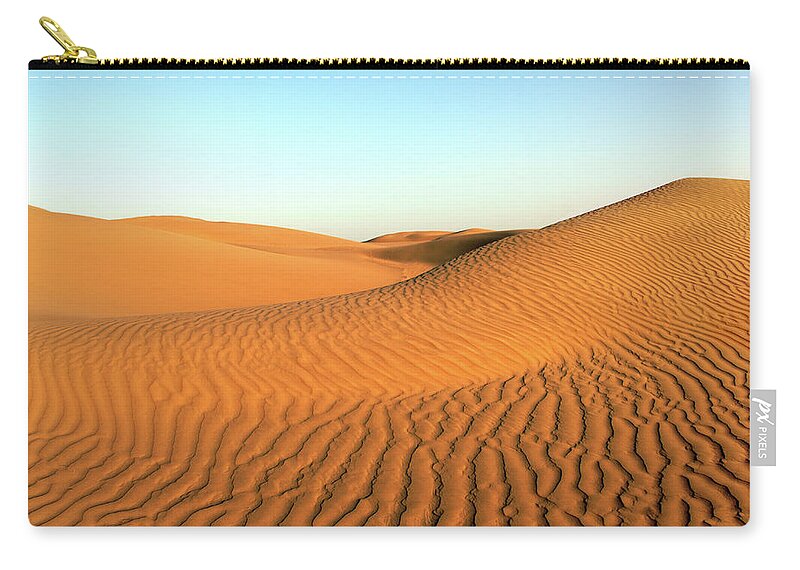 Desert Zip Pouch featuring the photograph Evening Desert Landscape #2 by Mikhail Kokhanchikov