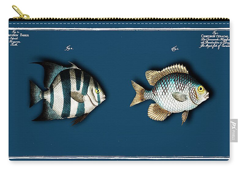 1700s Zip Pouch featuring the painting 2 Fishes by Tony Rubino