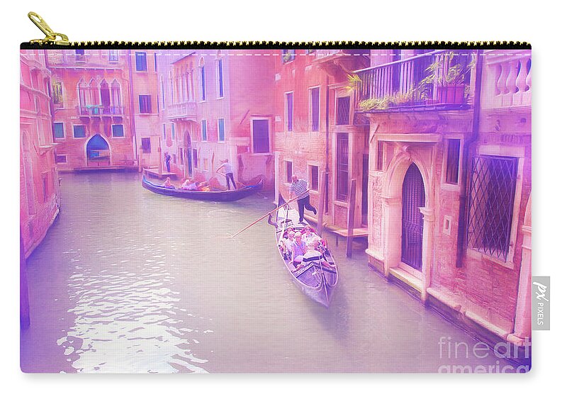 Venice Zip Pouch featuring the photograph Gondoles in Venice Italy by George Robinson