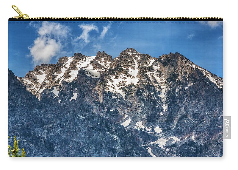 Grand Tetons Mountains Zip Pouch featuring the photograph Grand Tetons Mountains by Tatiana Travelways