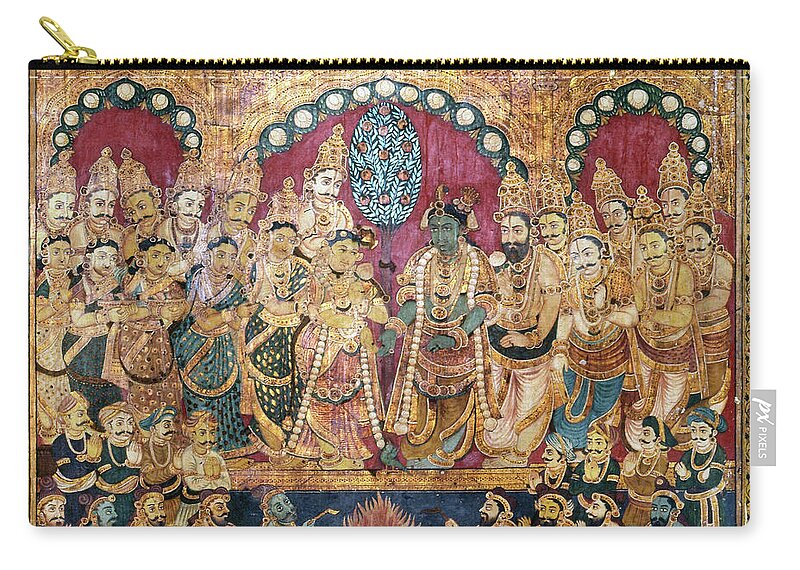 Archival Zip Pouch featuring the painting Hindu Wedding Ceremony #3 by Granger