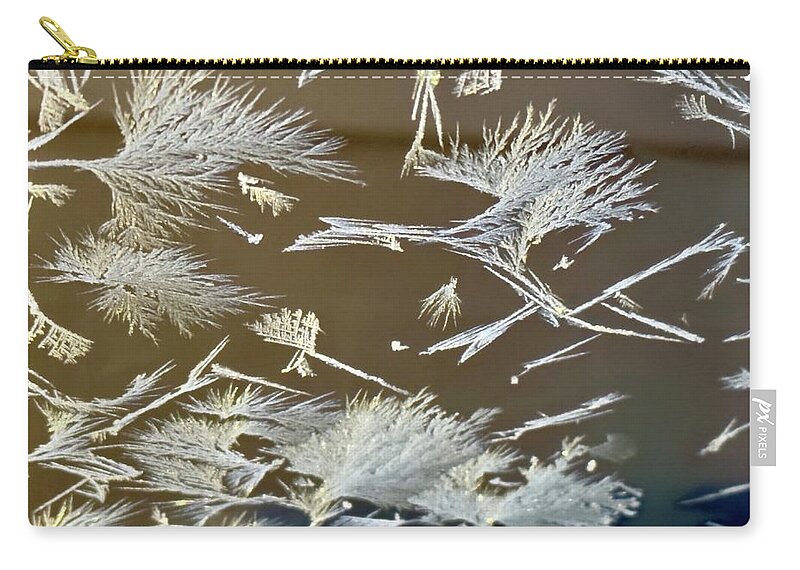  Zip Pouch featuring the photograph Ice crystals #2 by Meta Gatschenberger