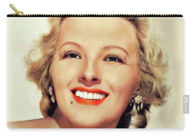 Ilona Zip Pouch featuring the painting Ilona Massey, Vintage Actress #2 by Esoterica Art Agency