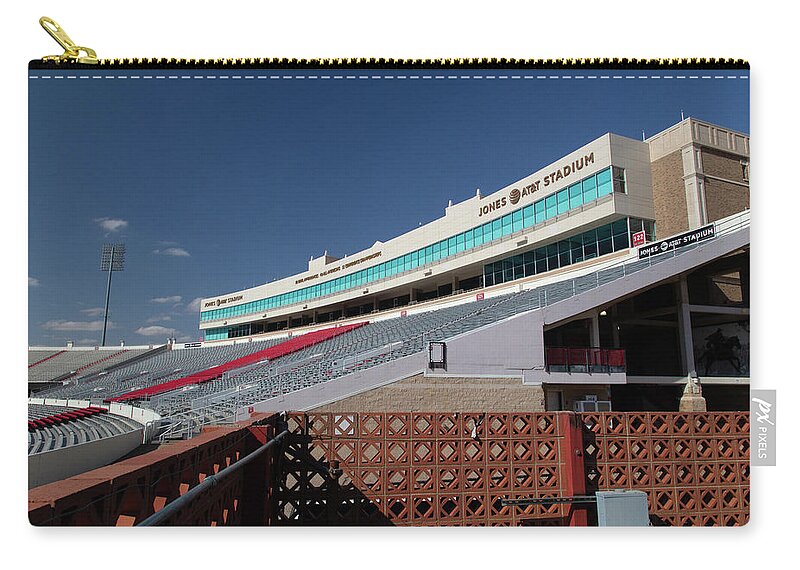 Lubbock Texas Zip Pouch featuring the photograph Jones ATT Stadium at Texas Tech University #2 by Eldon McGraw