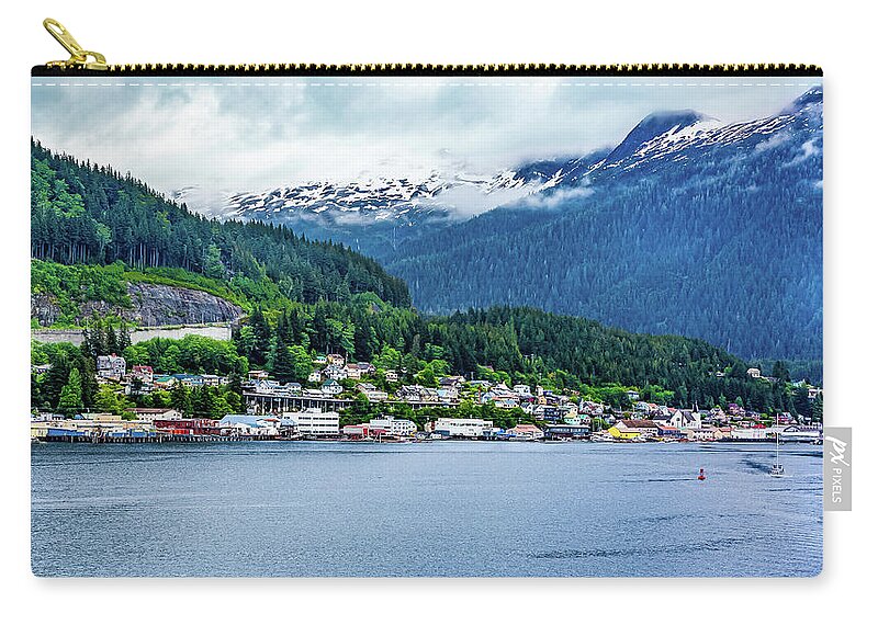 Ketchikan Carry-all Pouch featuring the digital art Ketchikan Alaska by SnapHappy Photos