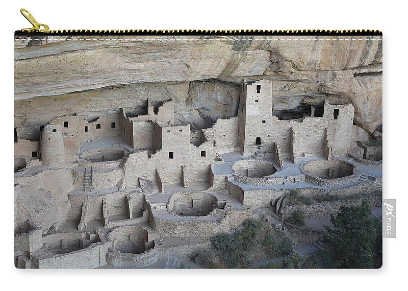 Mesa Verde National Park Zip Pouch featuring the photograph Mesa Verde - Cliff Palace #3 by Richard Krebs