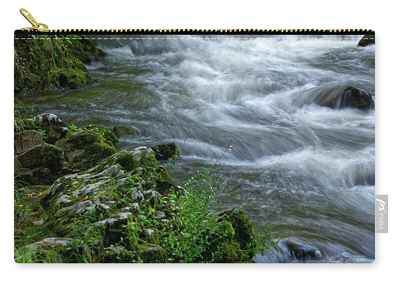 Middle Prong Trail Zip Pouch featuring the photograph Middle Prong Little River 8 #2 by Phil Perkins