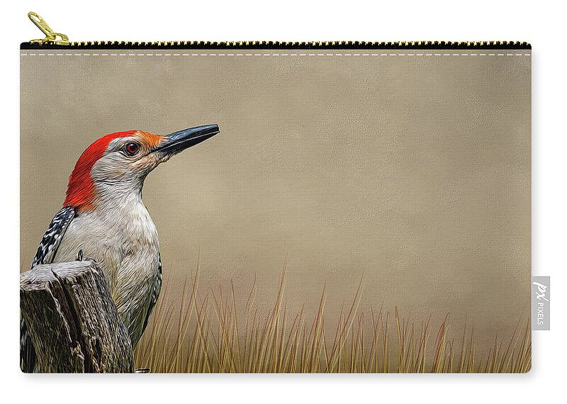 Bird Carry-all Pouch featuring the photograph Mr. Red Belly by Cathy Kovarik