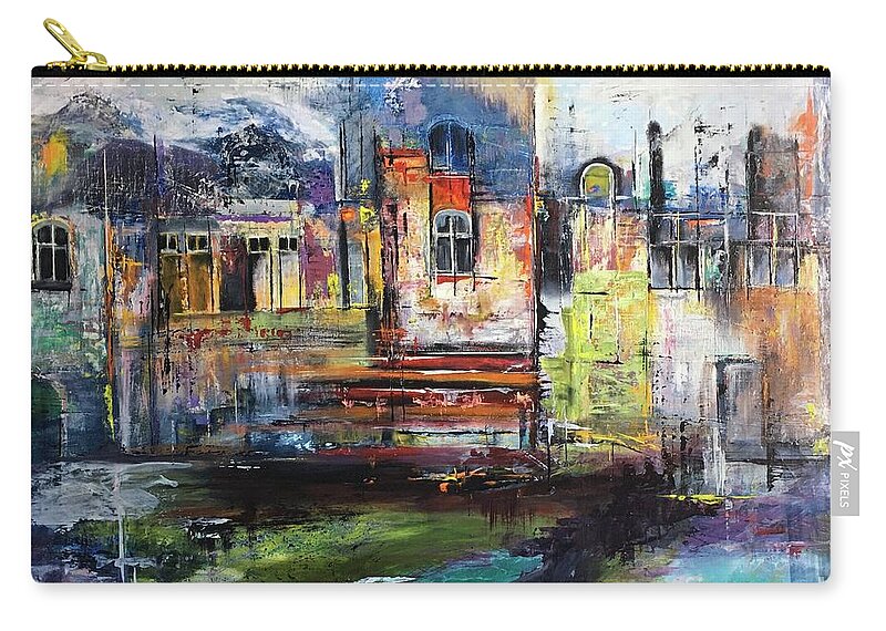 Oil Painting Zip Pouch featuring the painting Night vision by Maria Karlosak