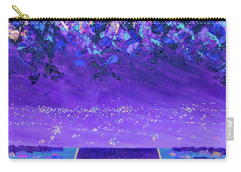 Landscape Zip Pouch featuring the painting Perceived Reality Fragment #2 by Ashley Wright