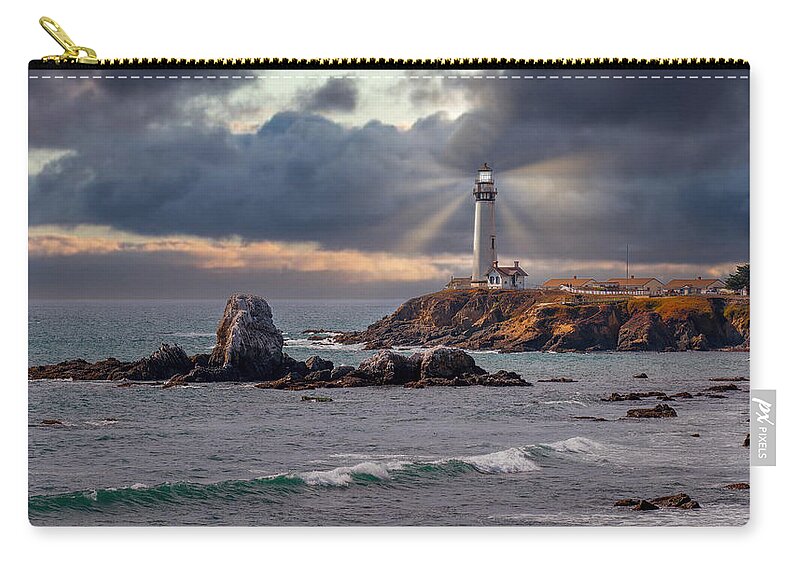 Pigeon Point Lighthouse Zip Pouch featuring the photograph Pigeon Point Lighthouse #2 by Derek Dean