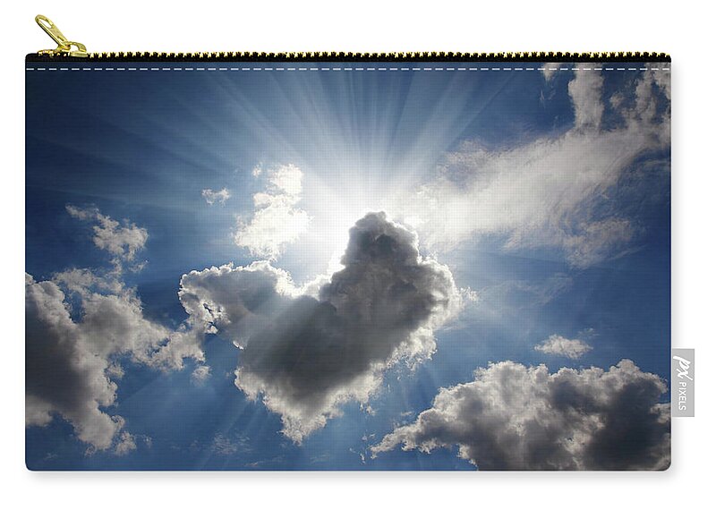 Clouds Zip Pouch featuring the photograph Sun Rays On Dramatic Sky #2 by Mikhail Kokhanchikov