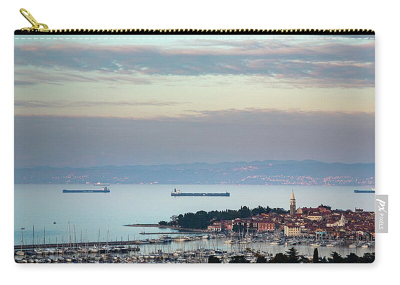 Sunset Zip Pouch featuring the photograph Sunset at Izola #2 by Ian Middleton
