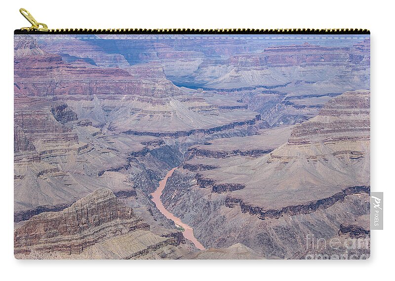 The Grand Canyon And Colorado River Zip Pouch featuring the digital art The Grand Canyon and Colorado River by Tammy Keyes