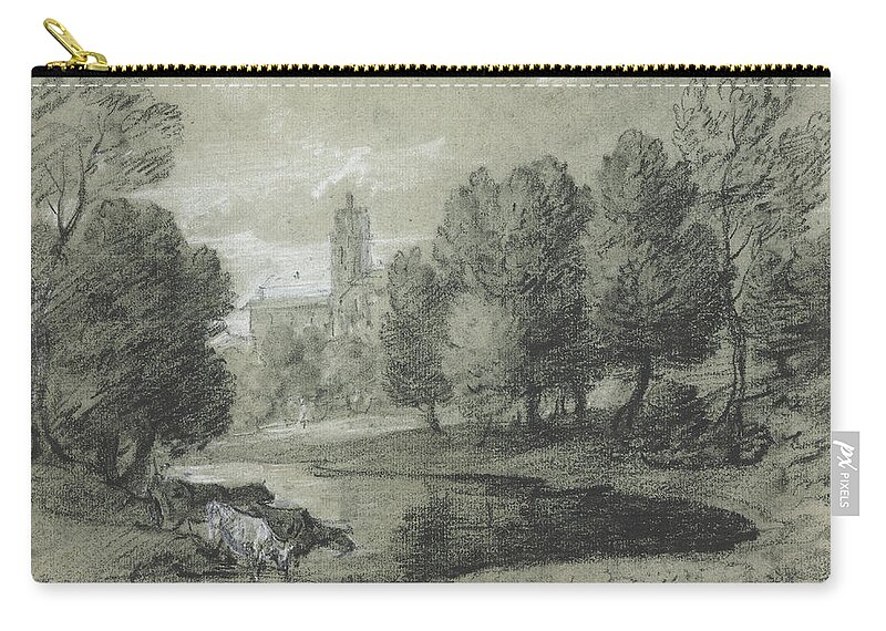 Thomas Gainsborough Zip Pouch featuring the painting Thomas Gainsborough, R.A. #2 by MotionAge Designs