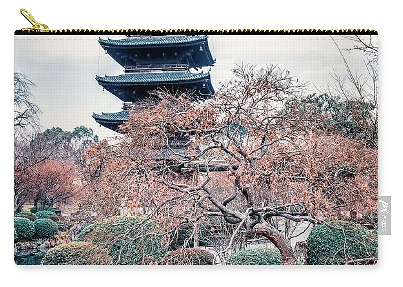 Ancient Zip Pouch featuring the photograph To-Ji Temple #2 by Manjik Pictures