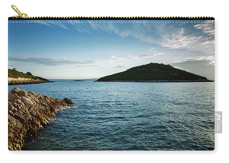 Losinj Zip Pouch featuring the photograph Veli Osir Island at dawn, Losinj Island, Croatia. #2 by Ian Middleton