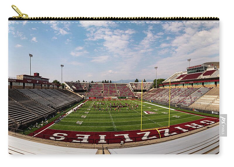 University Of Montana Campus Carry-all Pouch featuring the photograph Washington Grizzly Stadium at the University of Montana by Eldon McGraw
