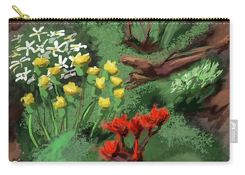 Wildflowers Zip Pouch featuring the digital art Wildflowers #2 by Doug Gist