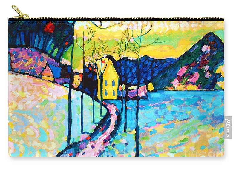 Winter Landscape Zip Pouch featuring the painting Winter Landscape, 1909 #2 by Wassily Kandinsky