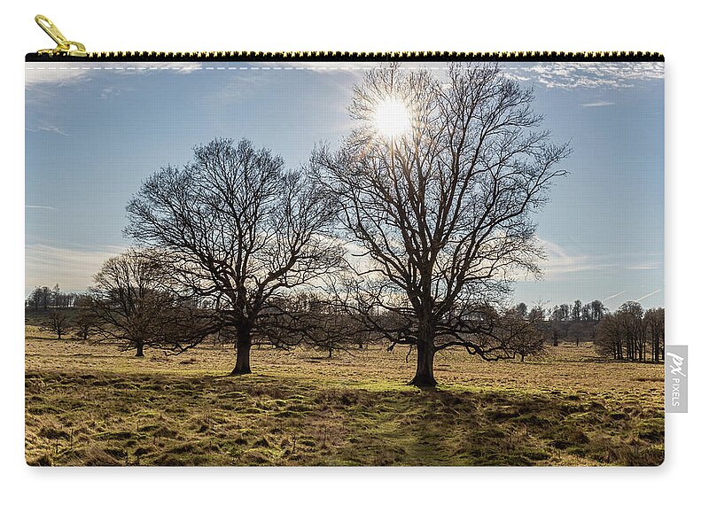 Landscape Zip Pouch featuring the photograph Winter sun #2 by Shirley Mitchell
