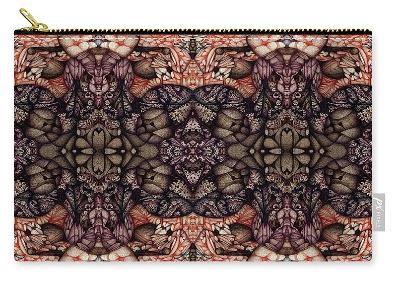 Digitally Altered Ballpoint Drawings Zip Pouch featuring the digital art Digitized Ballpoint #13 by Jack Dillhunt