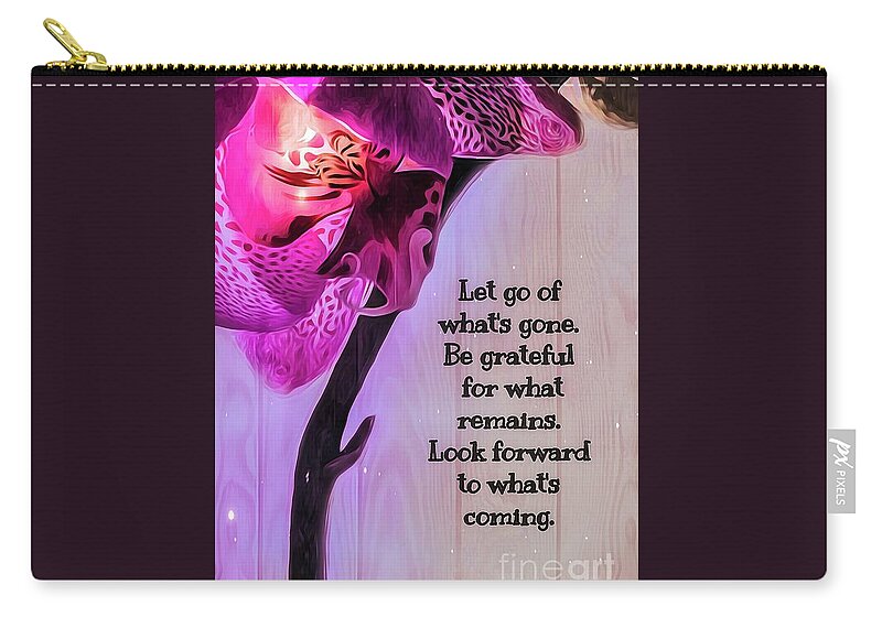 Orchid Zip Pouch featuring the mixed media 2020 Inspiration by Laurie's Intuitive
