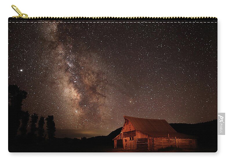 Tetons Zip Pouch featuring the photograph 2020 Moulton Barn on Mormon Row by Jean Clark