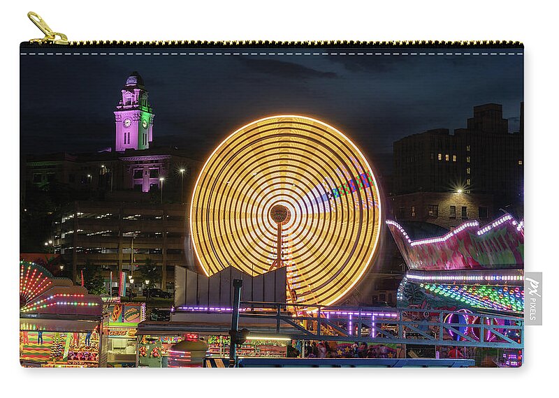 City Hall Zip Pouch featuring the photograph Carnival in Yonkers by Kevin Suttlehan