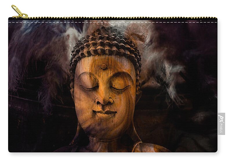 Buddha Zip Pouch featuring the digital art 2021 Dawns by Denise Railey