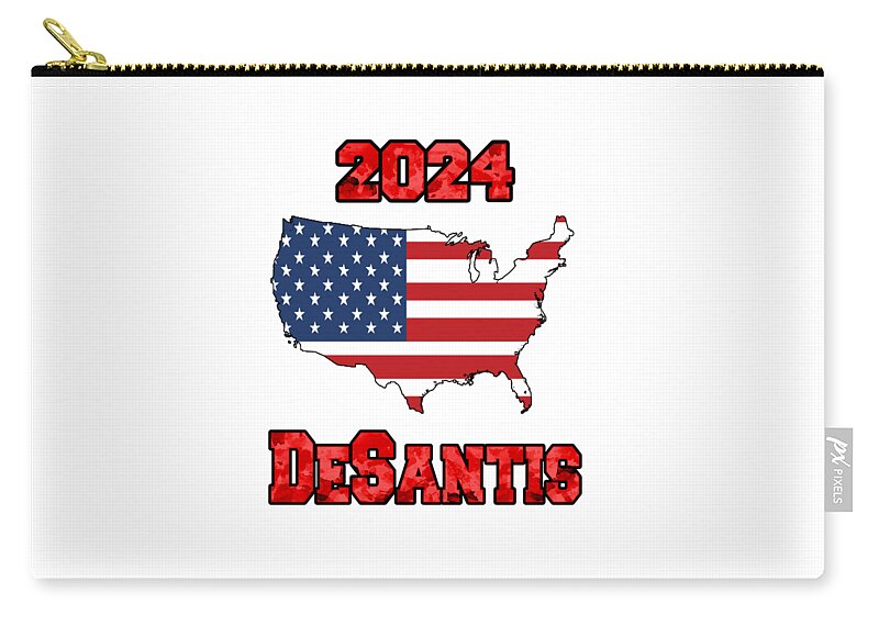 2024 Zip Pouch featuring the digital art 2024 DeSantis by Judy Hall-Folde