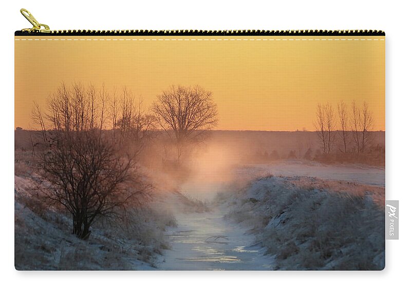 Sunrise Zip Pouch featuring the photograph 21 below Sunrise by Brook Burling