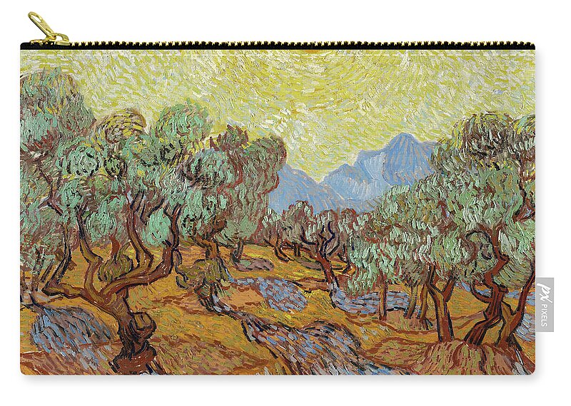 Olive Orchard Zip Pouch featuring the painting Olive Trees #21 by Vincent van Gogh