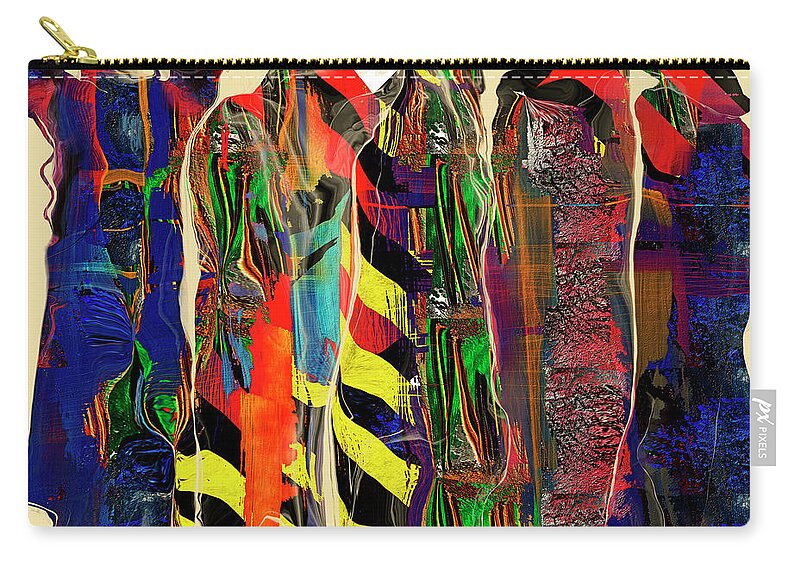 Abstract Zip Pouch featuring the digital art Curtin Call by Marina Flournoy