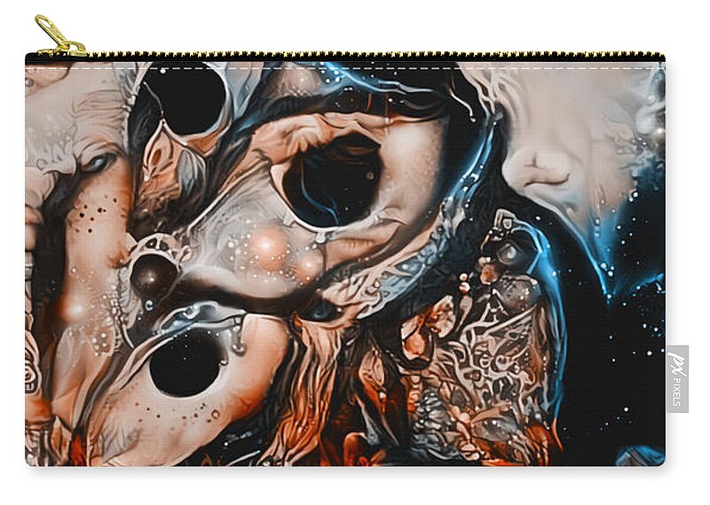 Contemporary Art Zip Pouch featuring the digital art 23 by Jeremiah Ray