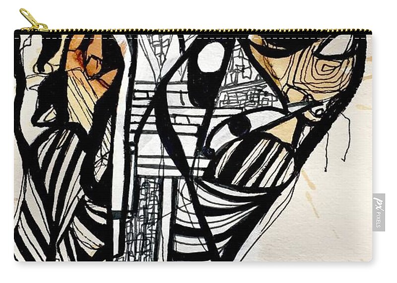 Modern Art Zip Pouch featuring the drawing Untitled #23 by Jeremiah Ray