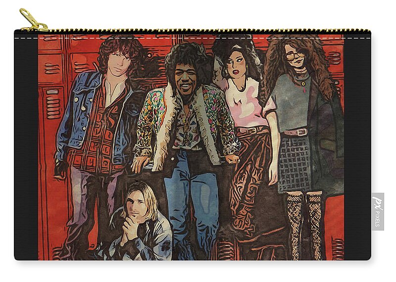 27 Club Zip Pouch featuring the digital art 27 club Issue No. 1970 by Christina Rick