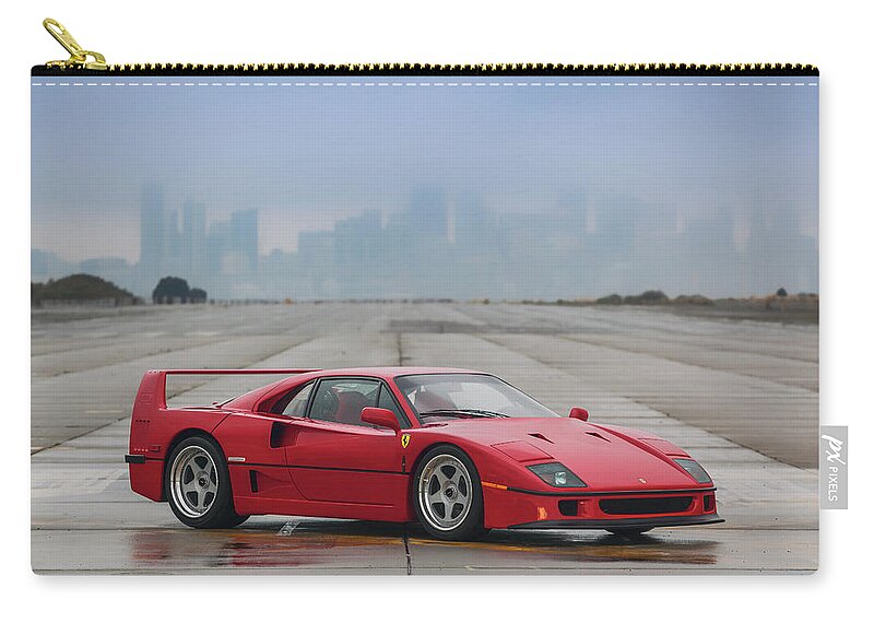 Ferrari Zip Pouch featuring the photograph #Ferrari #F40 #Print #27 by ItzKirb Photography