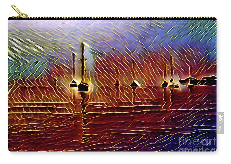 2003 Zip Pouch featuring the photograph Marsh in Abstract II by Theresa Fairchild