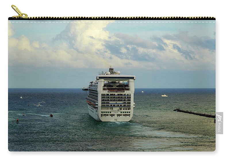 Cruise Zip Pouch featuring the photograph Caribbean Princess #3 by AE Jones