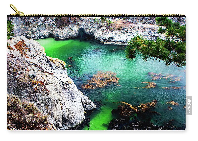 Color Zip Pouch featuring the photograph China Cove 8 by Alan Hausenflock