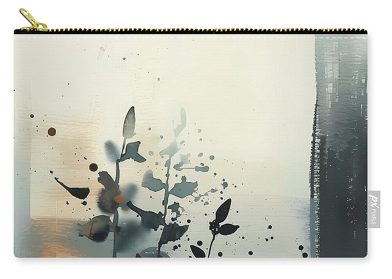 Texture Zip Pouch featuring the digital art Digital Painting Of Seasonal Forest #3 by Ariadna De Raadt