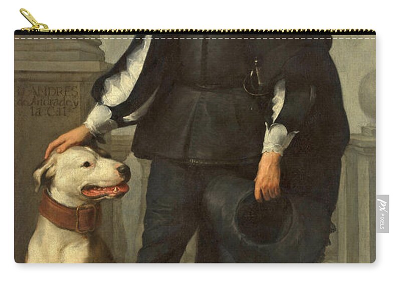 Bartolome Esteban Murillo Zip Pouch featuring the painting Don Andres de Andrade y la Cal #4 by Bartolome Esteban Murillo