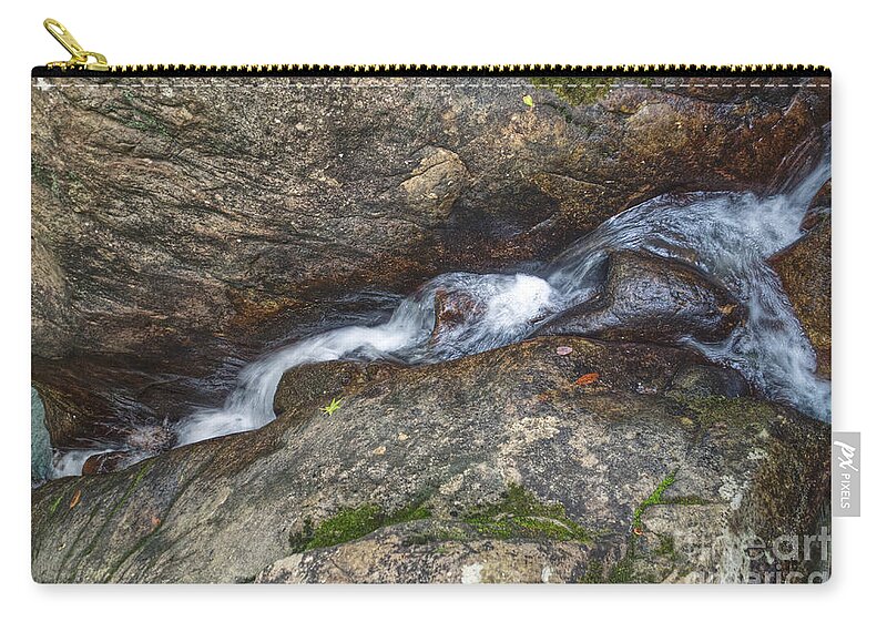 Waterfall Zip Pouch featuring the photograph Falling Water #3 by Phil Perkins
