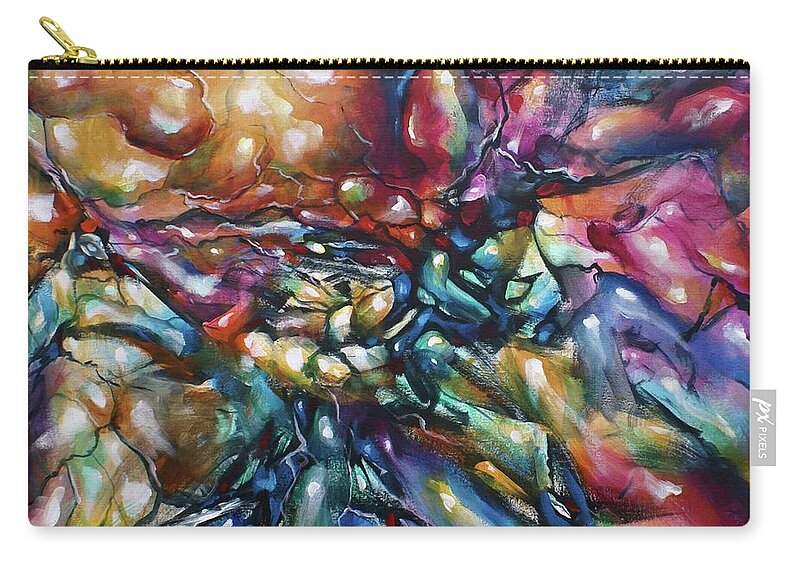 Abstract Zip Pouch featuring the painting Gravity by Michael Lang