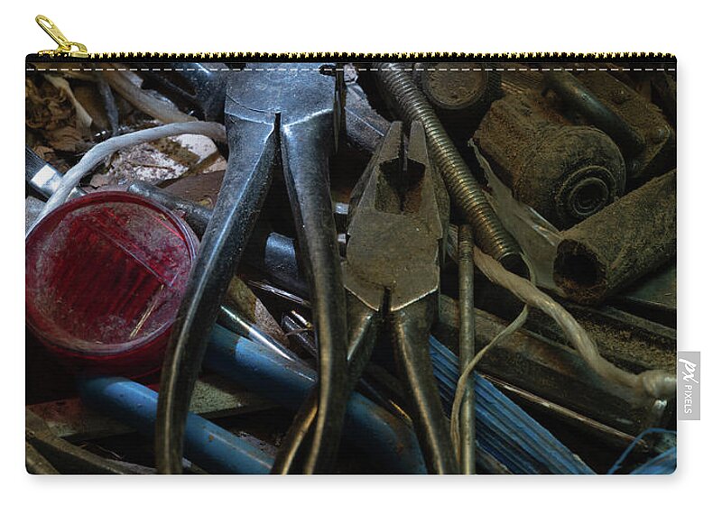 Archetecture Structure Zip Pouch featuring the photograph Memorable Junk Drawer #3 by Dennis Dame
