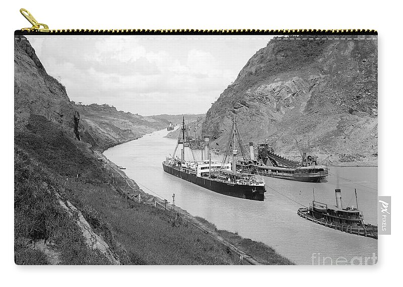 1915 Zip Pouch featuring the photograph Panama Canal, c1915 #3 by Granger