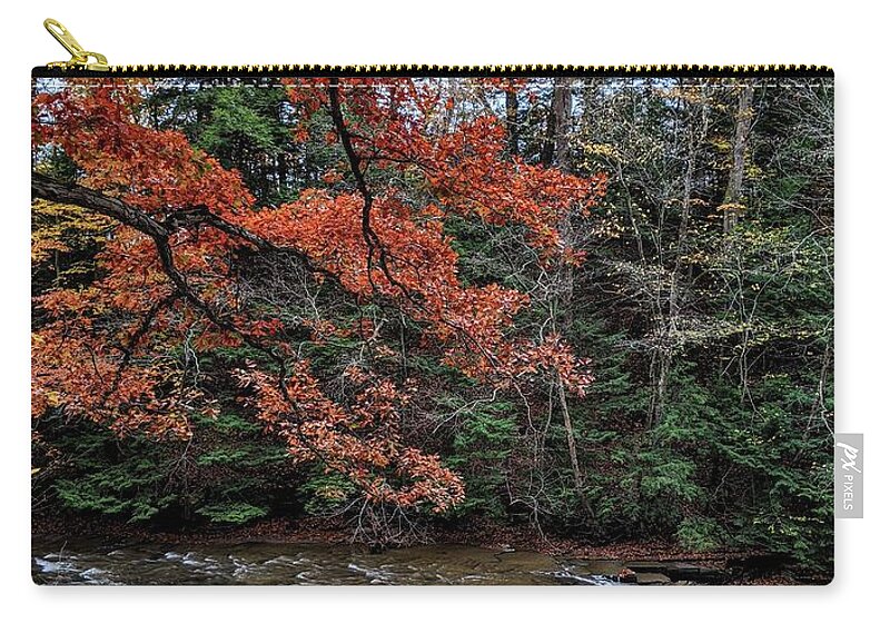 South Chagrin Reservation Carry-all Pouch featuring the photograph Quarry Rock Falls in the Fall by Brad Nellis